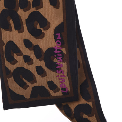 Louis Vuitton Silk Leopard Bandeau Scarf Marron 4 of 4
