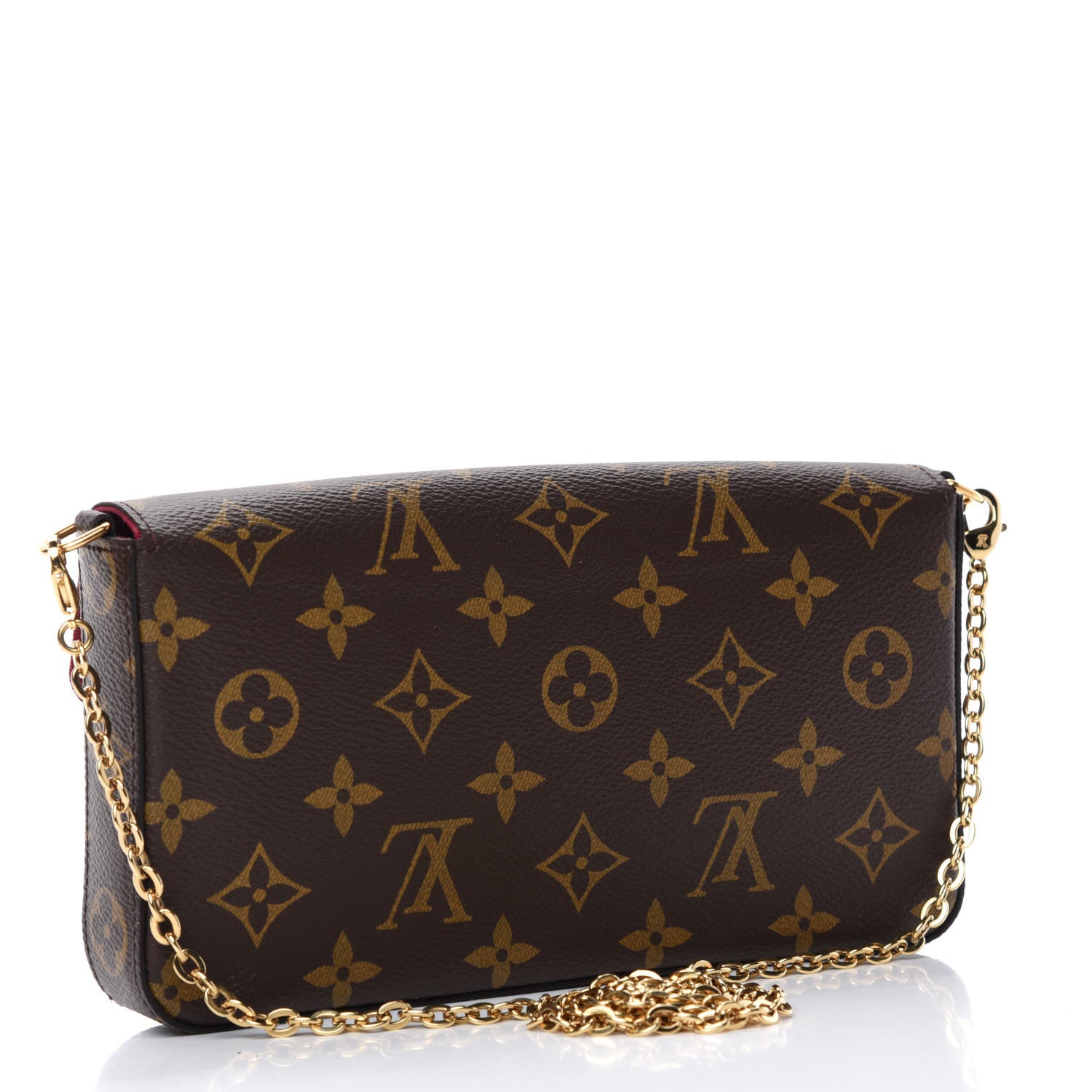 Louis Vuitton Monogram Pochette Felicie Chain Wallet Fuchsia 3 of 12
