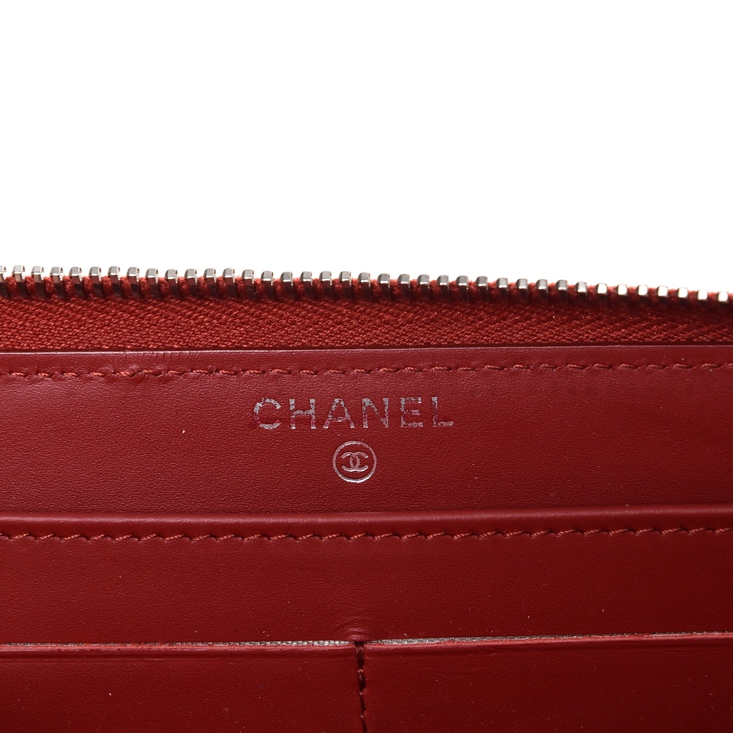 Chanel Caviar Quilted Large Gusset Zip Around Wallet Red 6 of 9