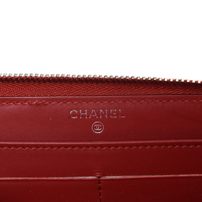 Chanel Caviar Quilted Large Gusset Zip Around Wallet Red 6 of 9