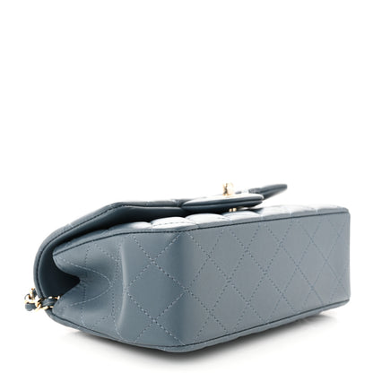 Chanel Lambskin Quilted Mini Top Handle Rectangular Flap Blue 4 of 11