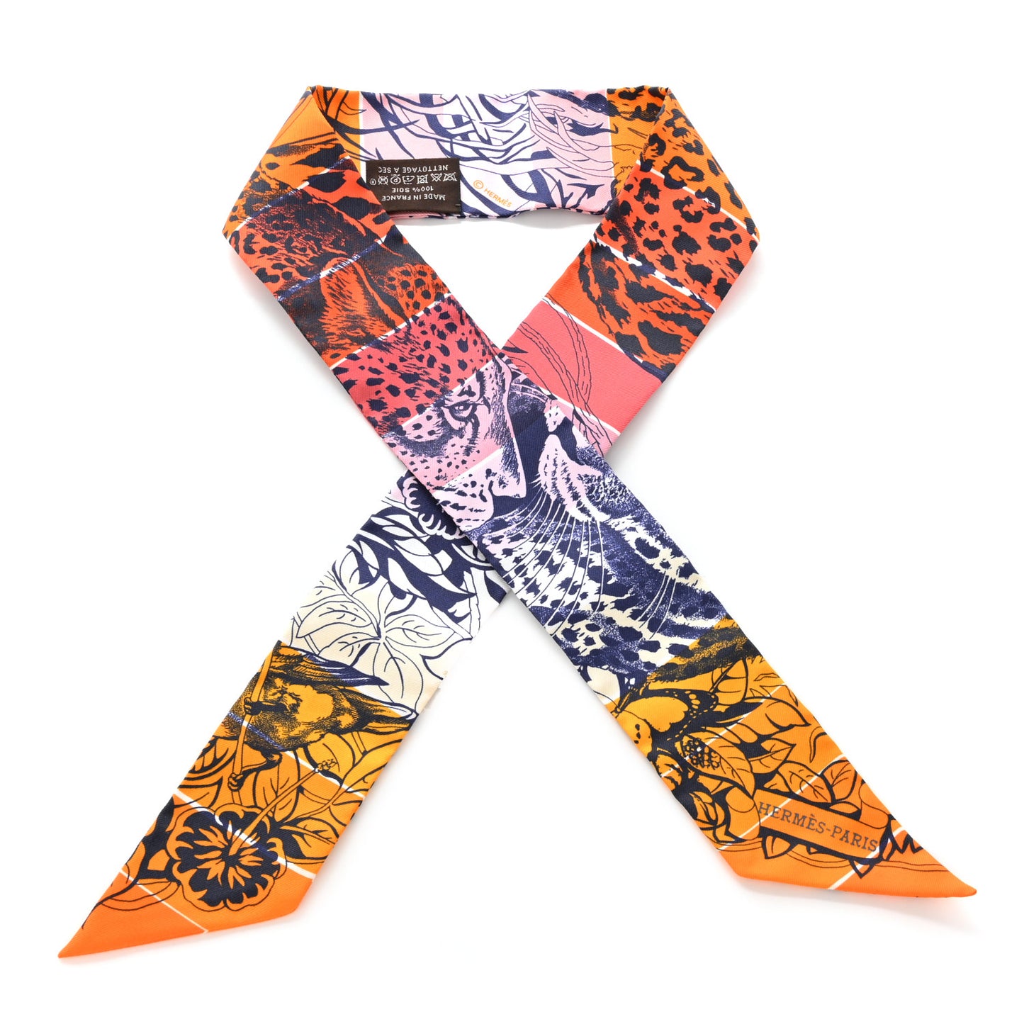 Silk Jungle Love Rainbow Twilly Orange Encre Vieux Rose