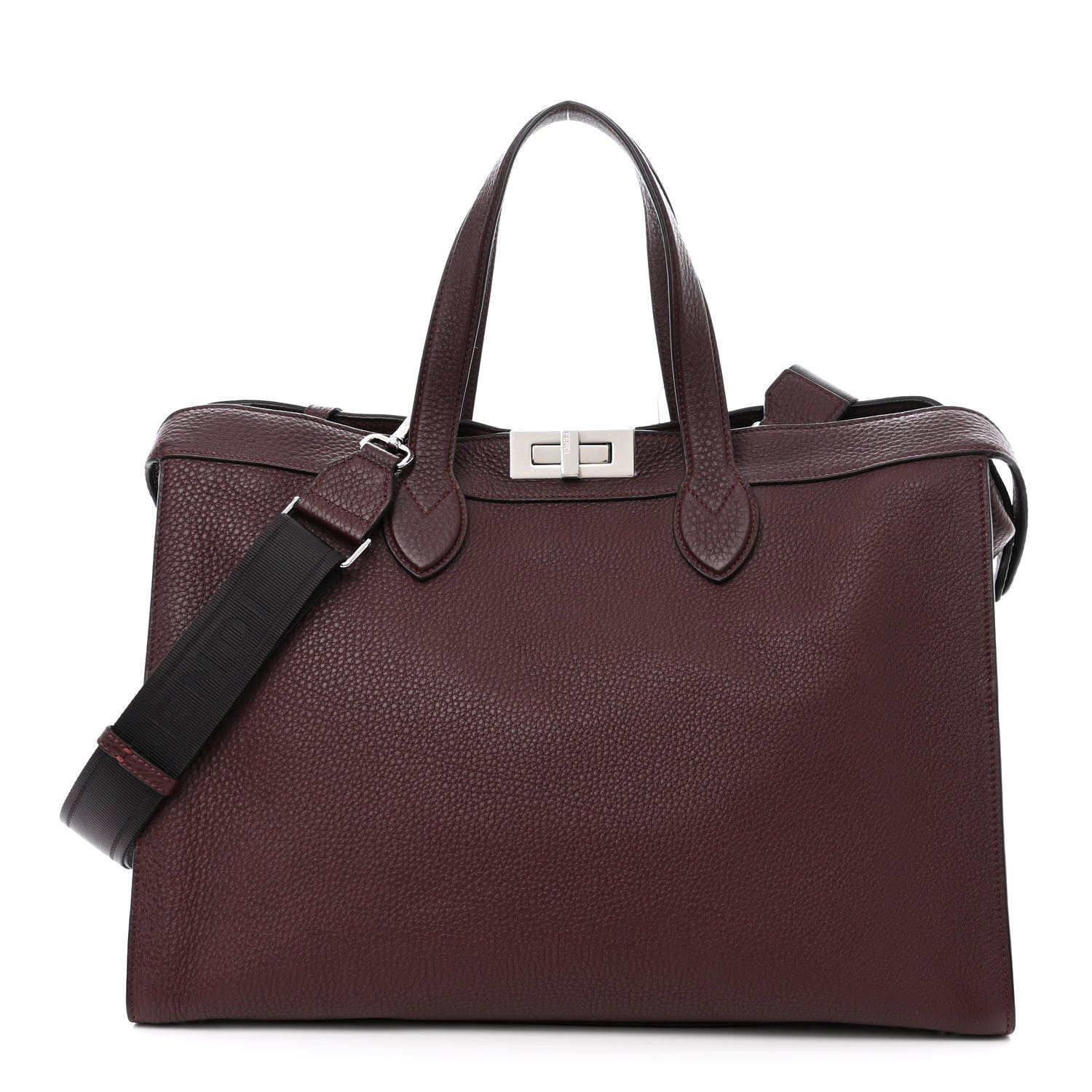 Fendi Cuoio Romano Peekaboo I SEE U Forty8 Satchel Granata 3 of 12