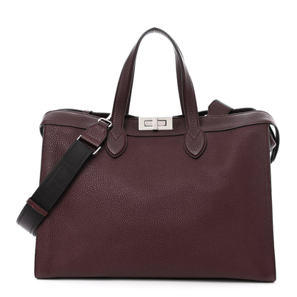 Fendi Cuoio Romano Peekaboo I SEE U Forty8 Satchel Granata 3 of 12