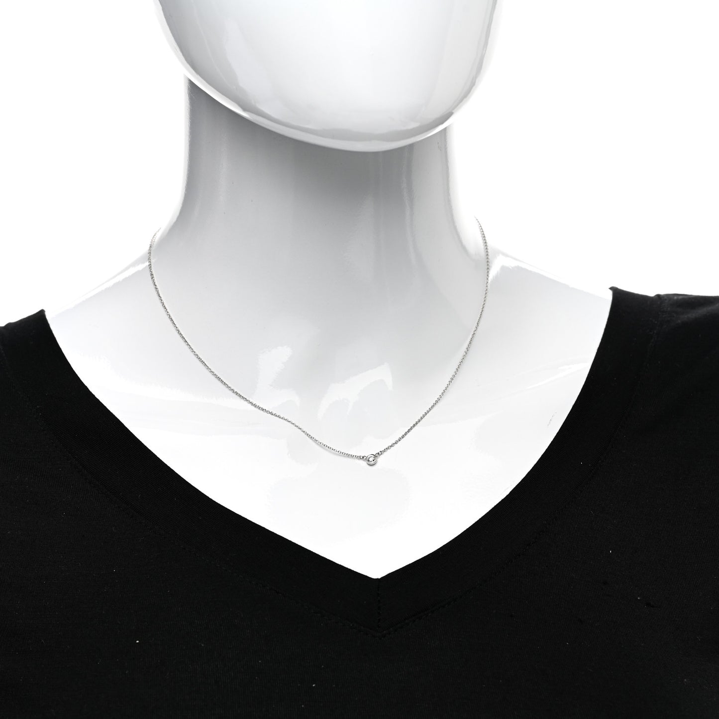Platinum Diamond .10ct Elsa Peretti Diamonds by the Yard Pendant Necklace