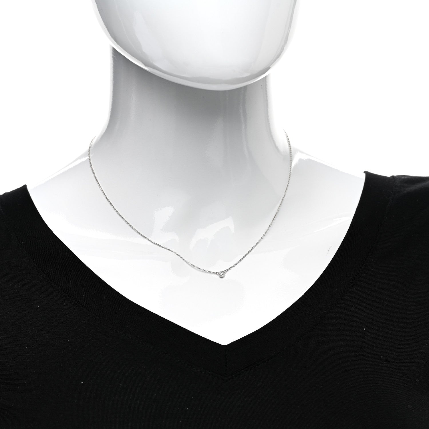 Tiffany Platinum Diamond .10ct Elsa Peretti Diamonds by the Yard Pendant Necklace 2 of 4