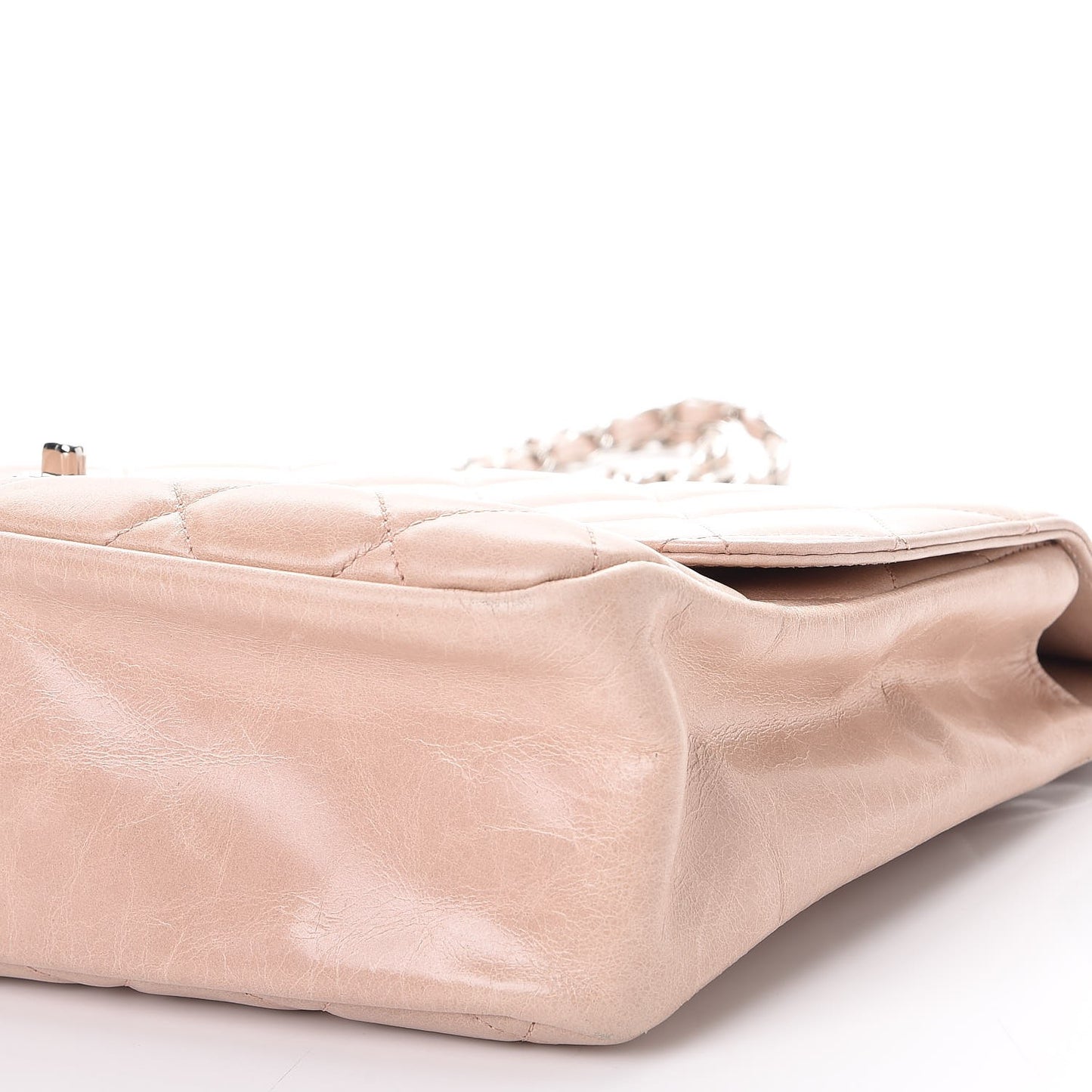 Glazed Calfskin Quilted Small CC Delivery Tote Light Pink