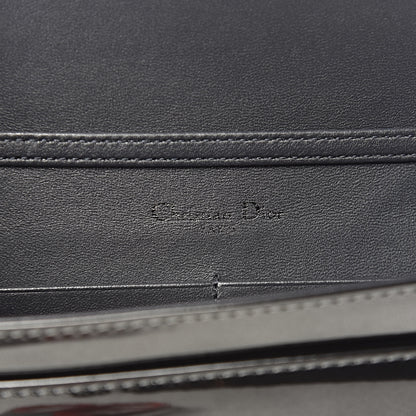 Christian Dior Metallic Patent Micro-Cannage Diorama Wallet on Chain Pouch Onyx Black 7 of 14