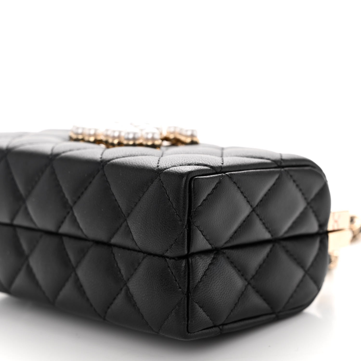 Chanel Lambskin Quilted Pearl CC Vanity Case Black 10 of 12