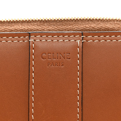 Celine Natural Calfskin Large Zip Around Multifunction Wallet Tan 6 of 8