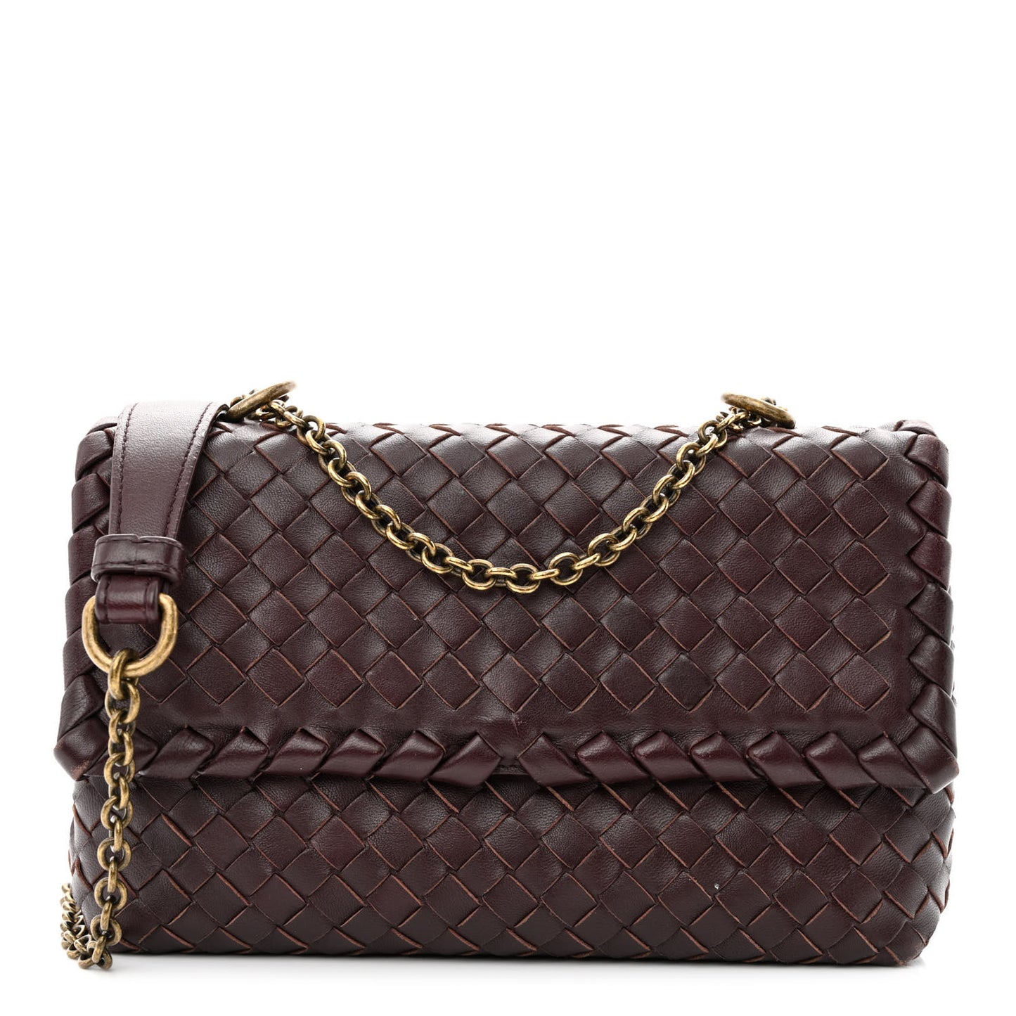 Nappa Intrecciato Baby Olimpia Shoulder Bag Dark Barolo