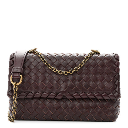 Bottega Veneta Nappa Intrecciato Baby Olimpia Shoulder Bag Dark Barolo 1 of 14