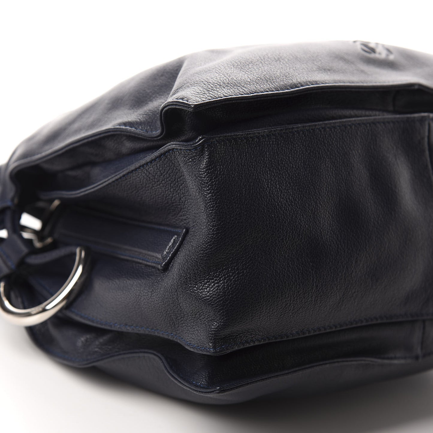 Calfskin Small Drawstring Bag Midnight Blue