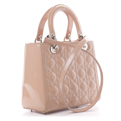 Christian Dior Patent Cannage Medium Lady Dior Rose Clair 3 of 13