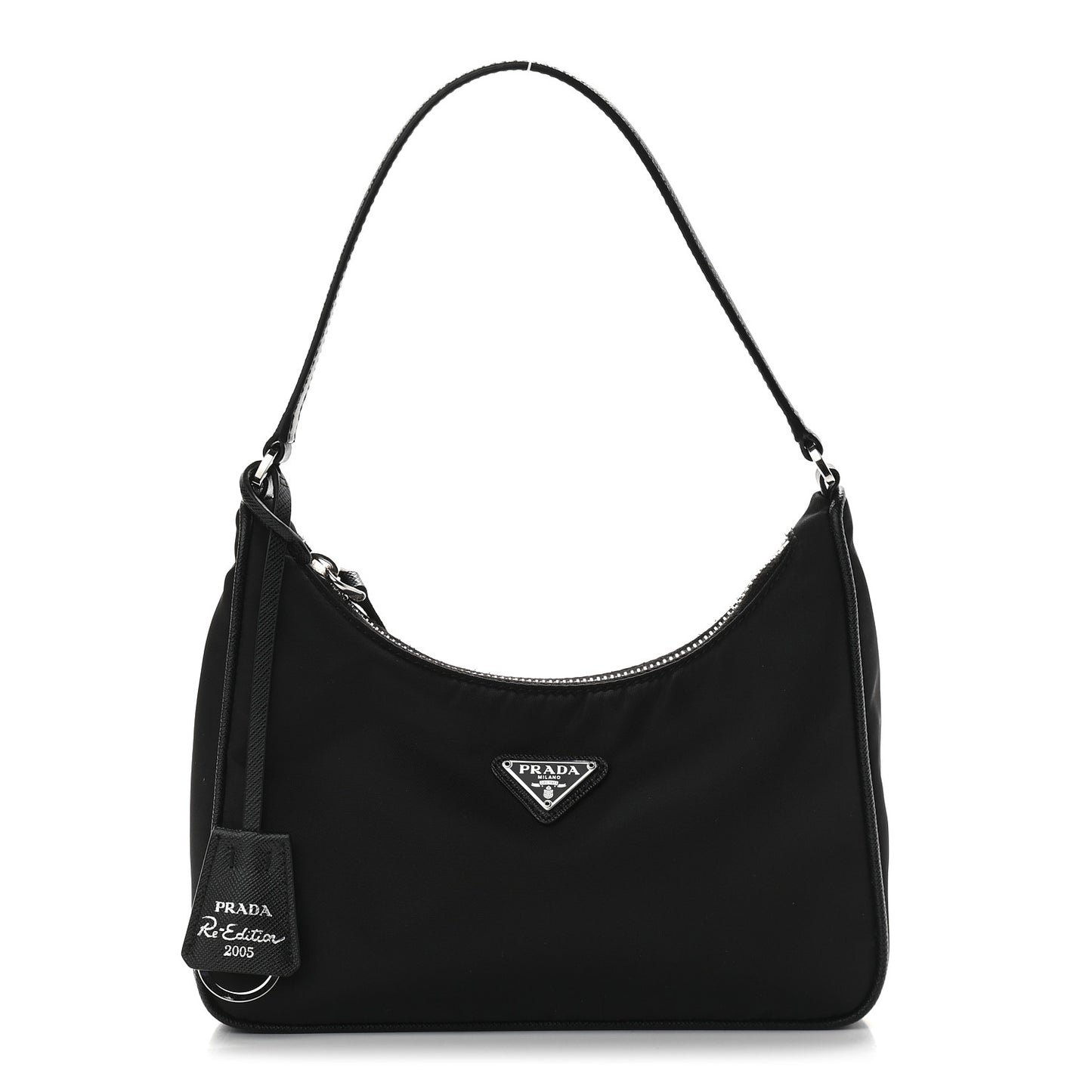 Tessuto Nylon Saffiano Mini Re-Edition 2005 Bag Black