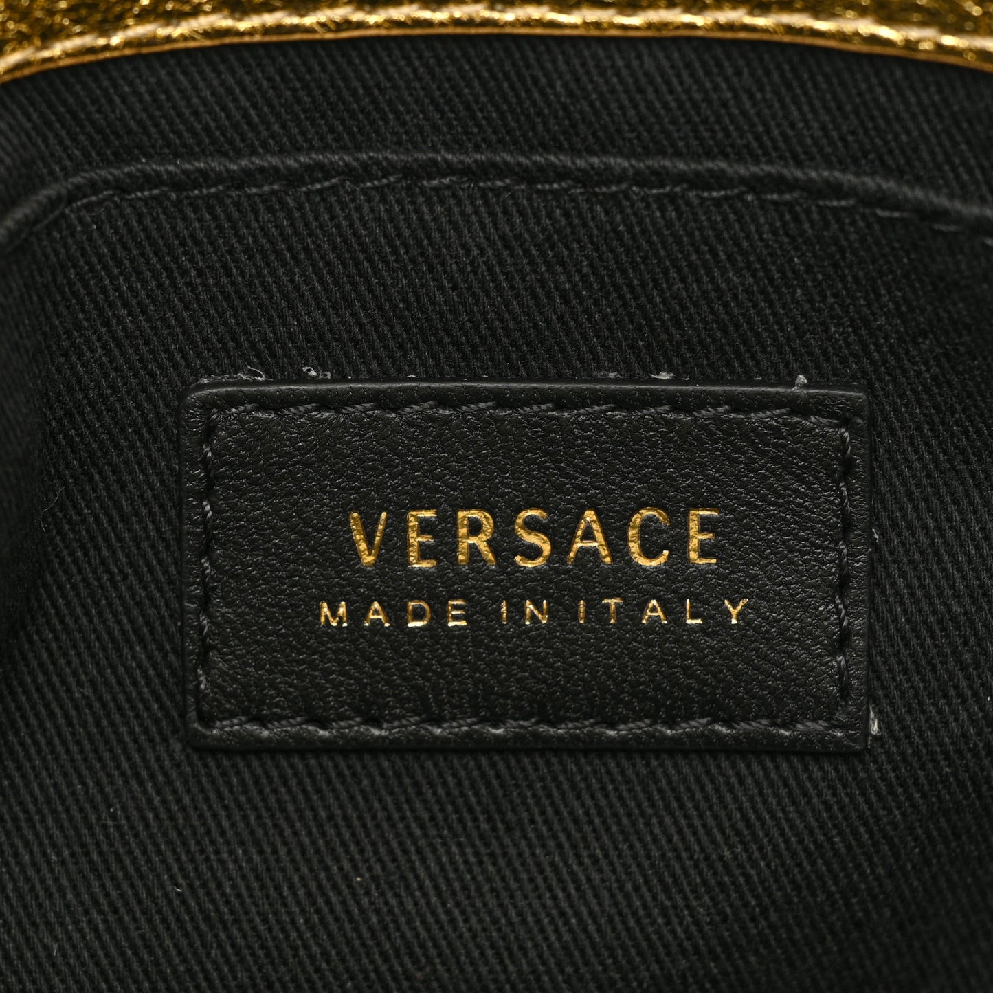 Metallic Nappa Barocco Quilted Vanitas Chain Crossbody Bag Gold