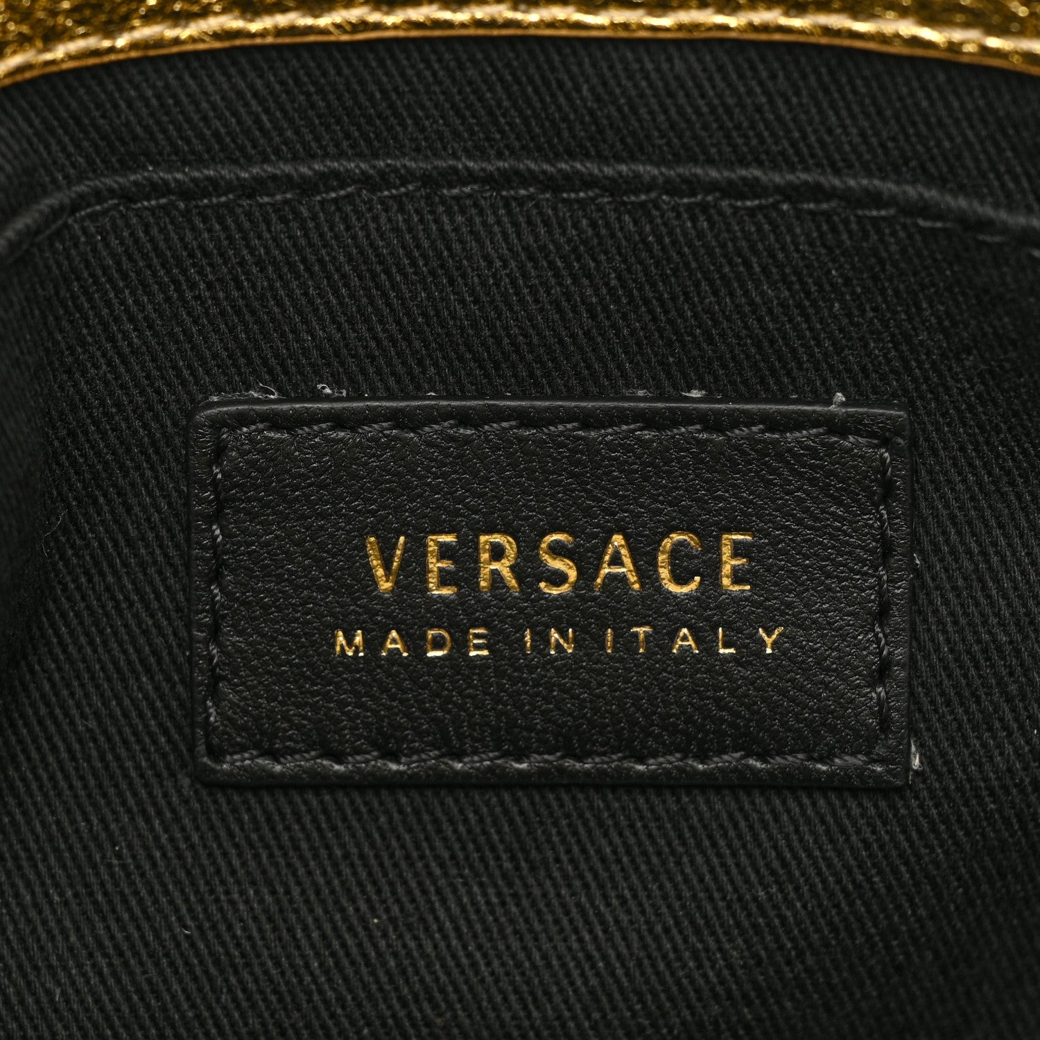 Versace Metallic Nappa Barocco Quilted Vanitas Chain Crossbody Bag Gold 6 of 9