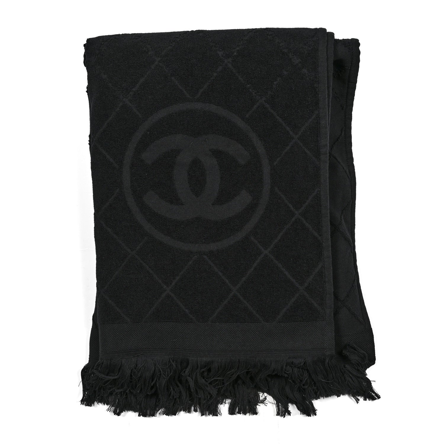 Chanel Terry Cotton CC Bath Towel XL Black 1 of 3
