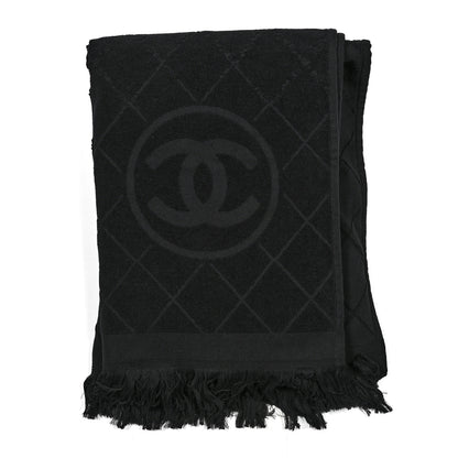 Chanel Terry Cotton CC Bath Towel XL Black 1 of 3