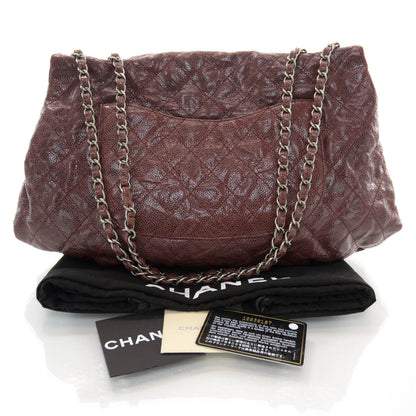 Chanel Grained Calfskin Maxi Elastic Flap Bordeaux 3 of 10