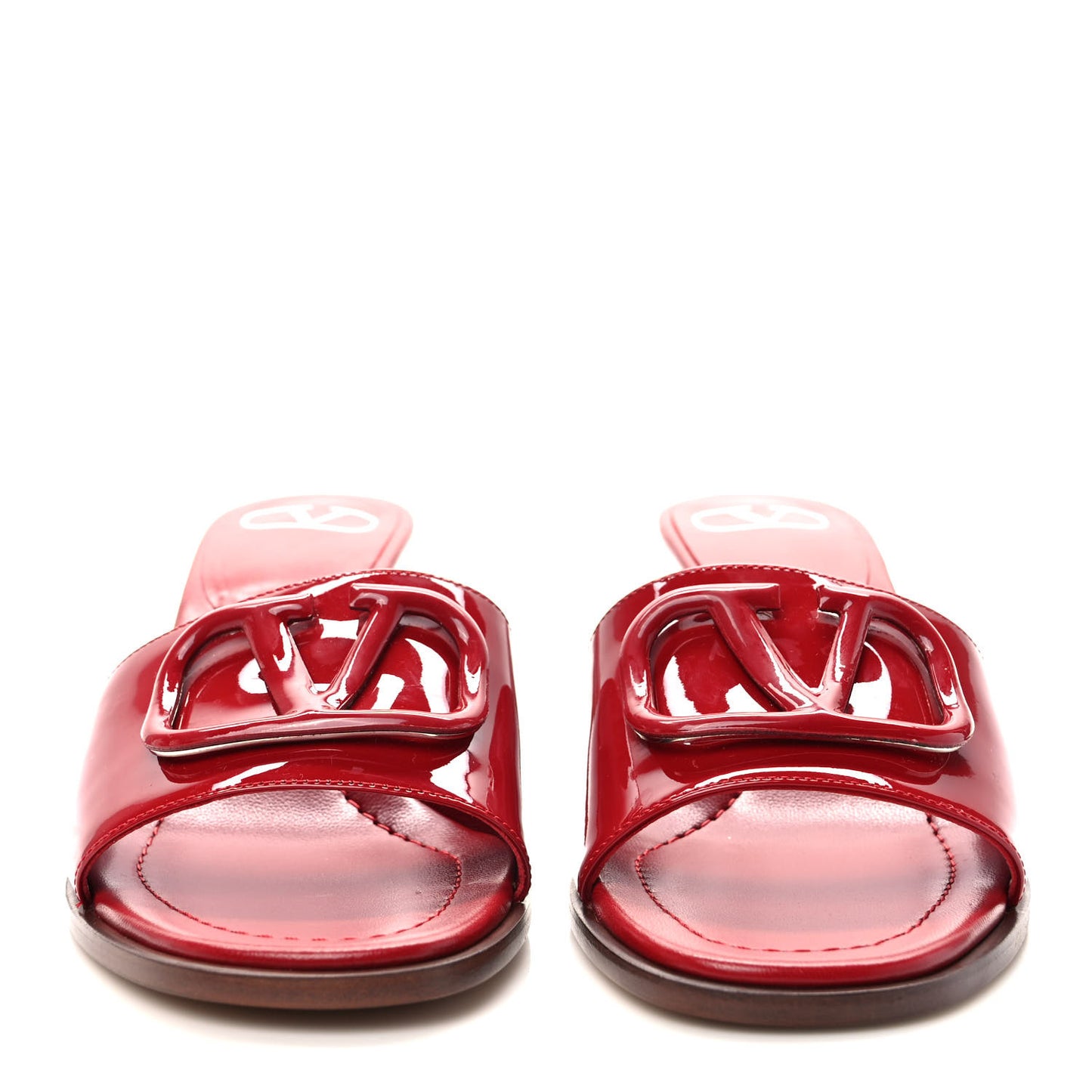 Patent VLogo 65mm Slide Sandals 38 Rosso Valentino