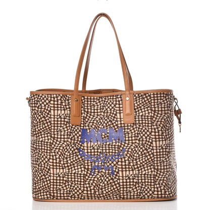 MCM Visetos Large Liz Reversible Shopper Tote Cognac 4 of 16