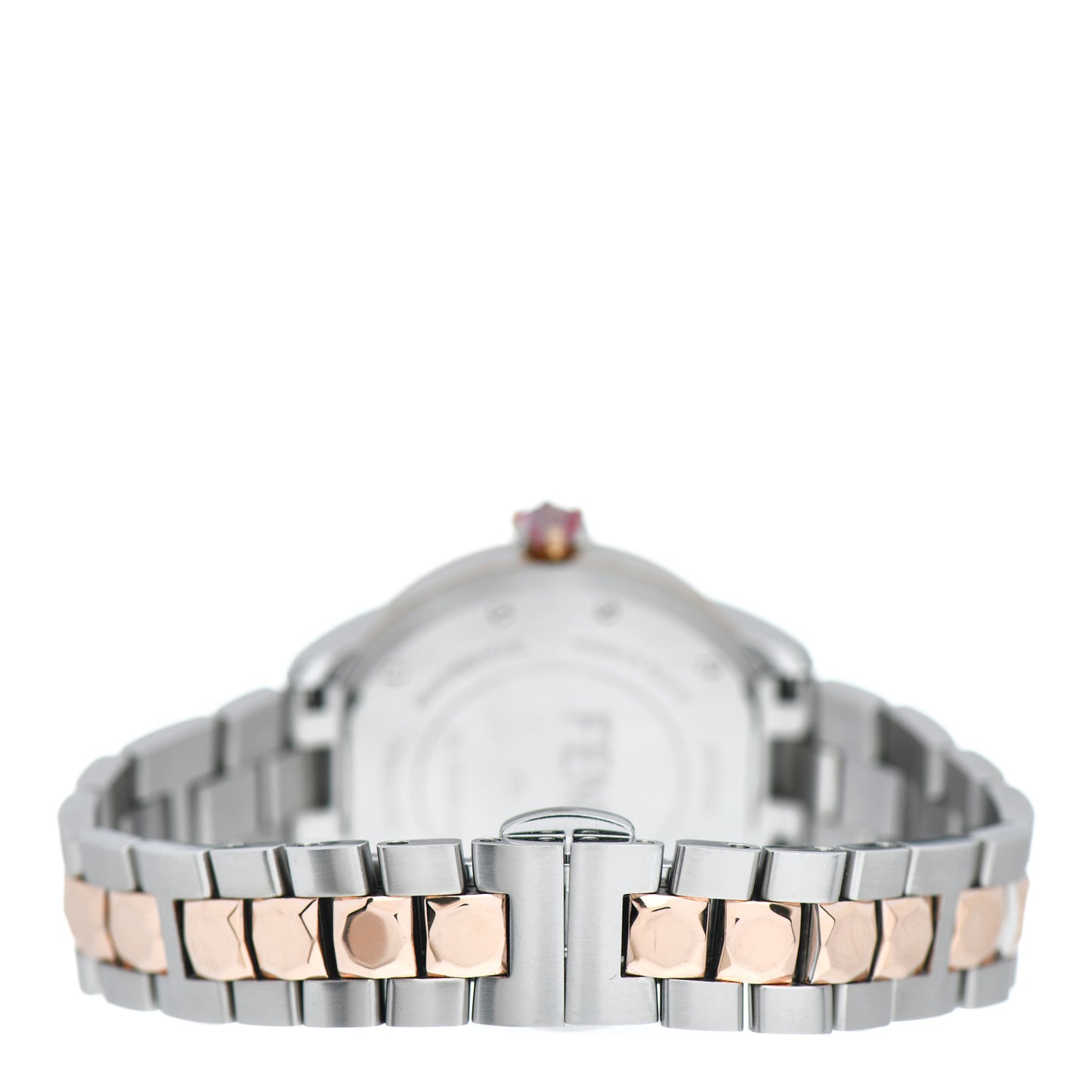 Stainless Steel Mother of Pearl Topaz Spinel 33mm Ishine Rotating Gem Two Tone Quartz Watch