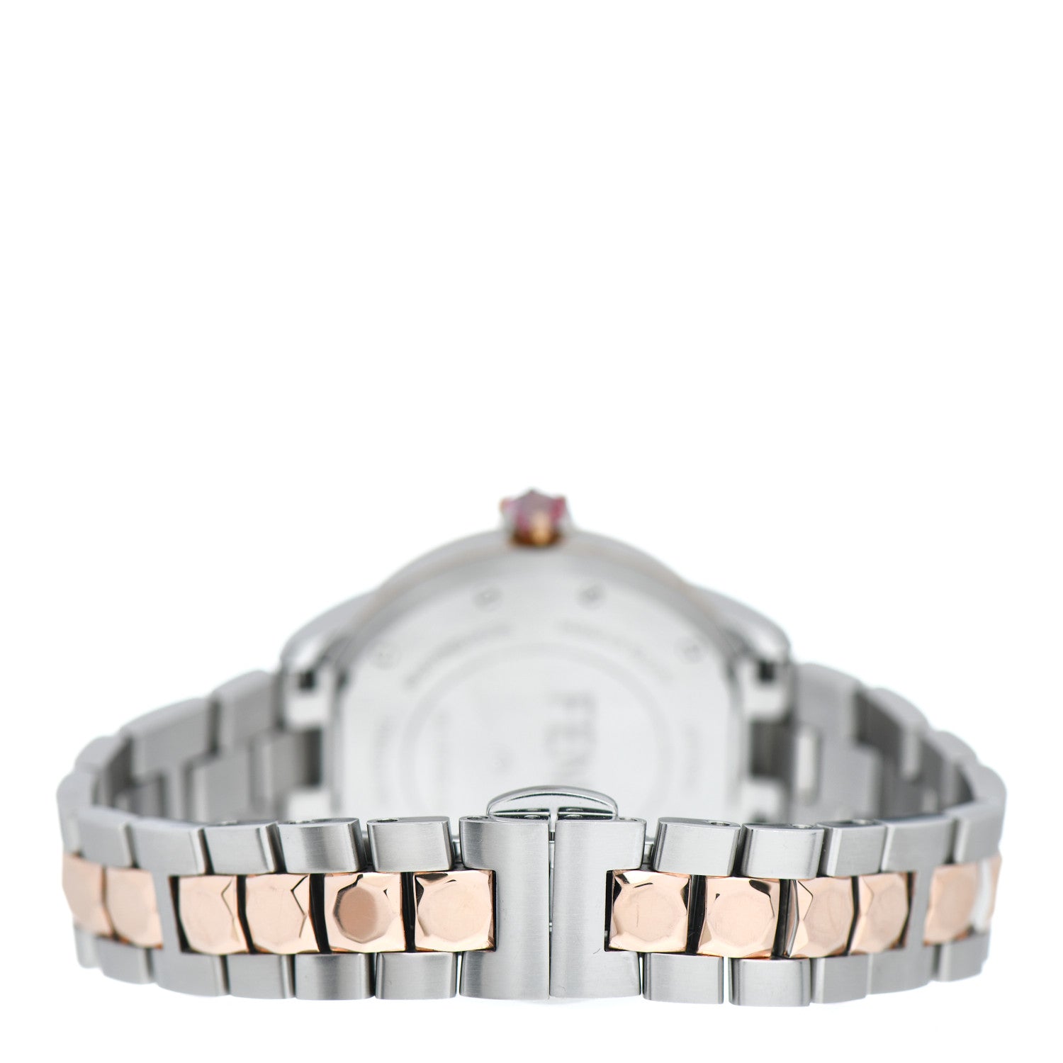 Fendi Stainless Steel Mother of Pearl Topaz Spinel 33mm Ishine Rotating Gem Two Tone Quartz Watch 3 of 4