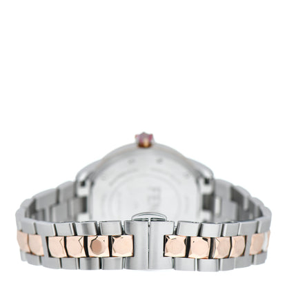 Fendi Stainless Steel Mother of Pearl Topaz Spinel 33mm Ishine Rotating Gem Two Tone Quartz Watch 3 of 4