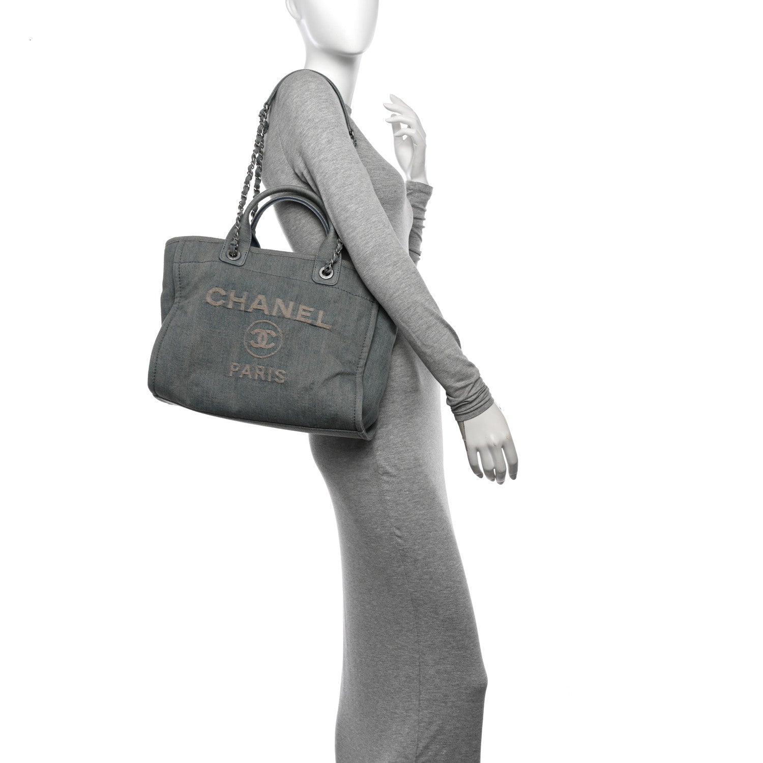 Chanel Denim Small Deauville Tote Light Blue 2 of 11
