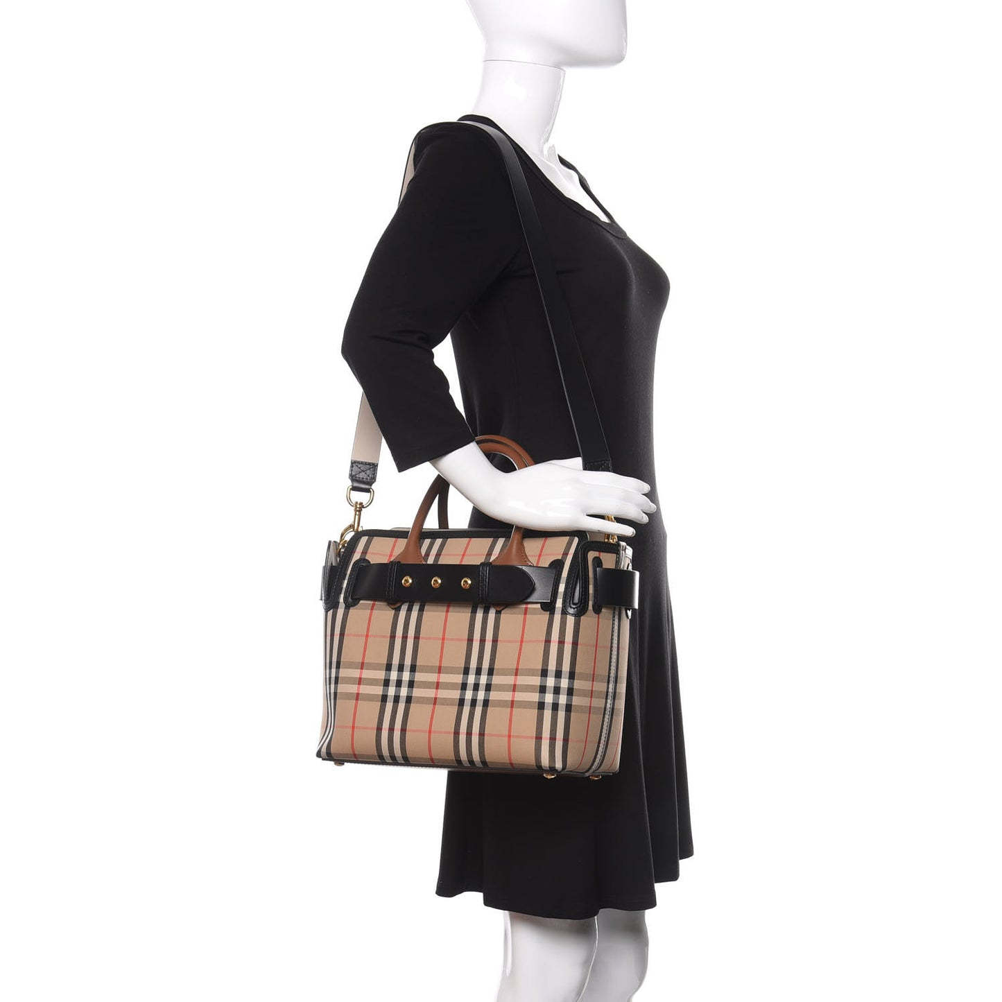 Calfskin Vintage Check Triple Stud Mini Belt Bag Archive Beige