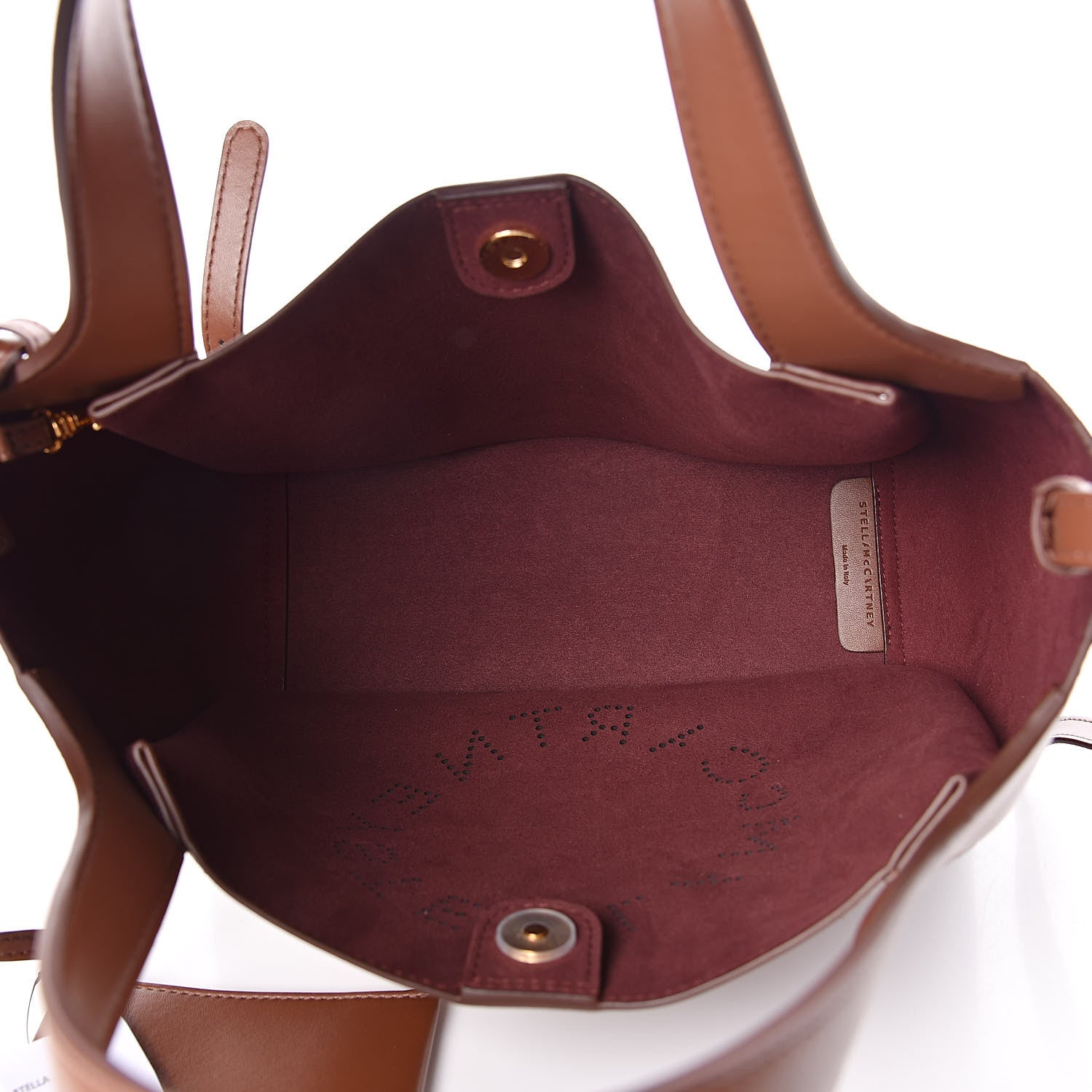 Stella McCartney Eco Alter Nappa Perforated Logo Satchel Cinnamon 6 of 10