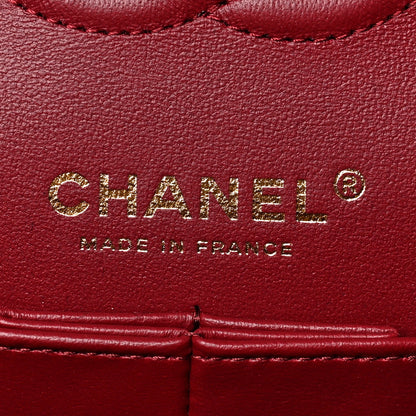Chanel Lambskin Quilted Medium Double Flap Burgundy 7 of 9