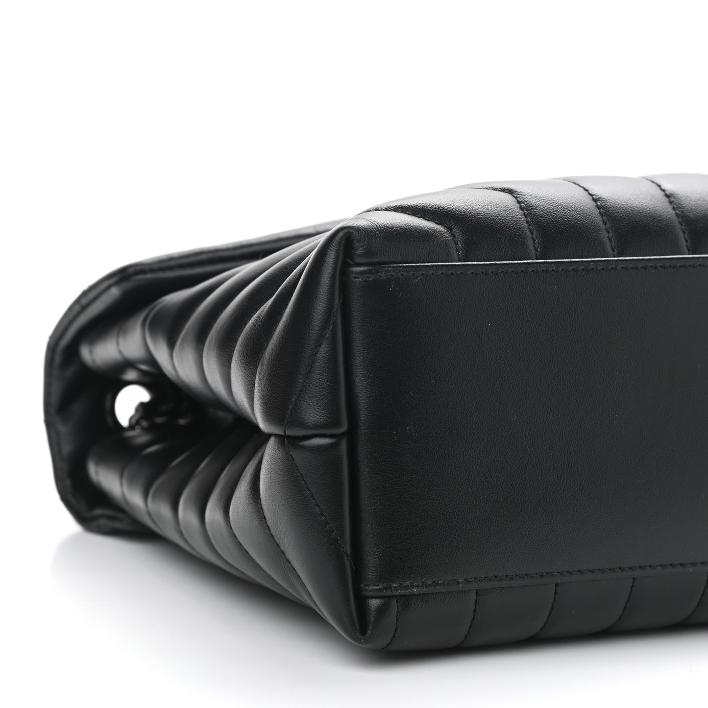 Calfskin Y Quilted Monogram Medium Loulou Chain Satchel Black