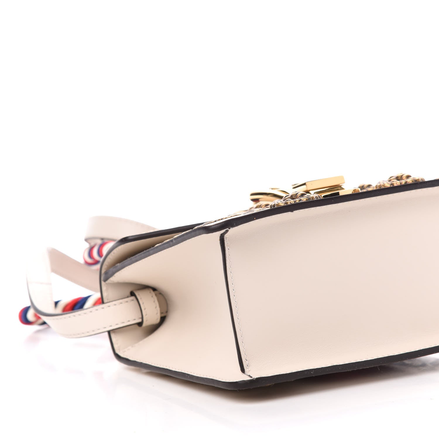 Gucci Calfskin Animal Studs Mini Sylvie Top Handle Bag White 9 of 11