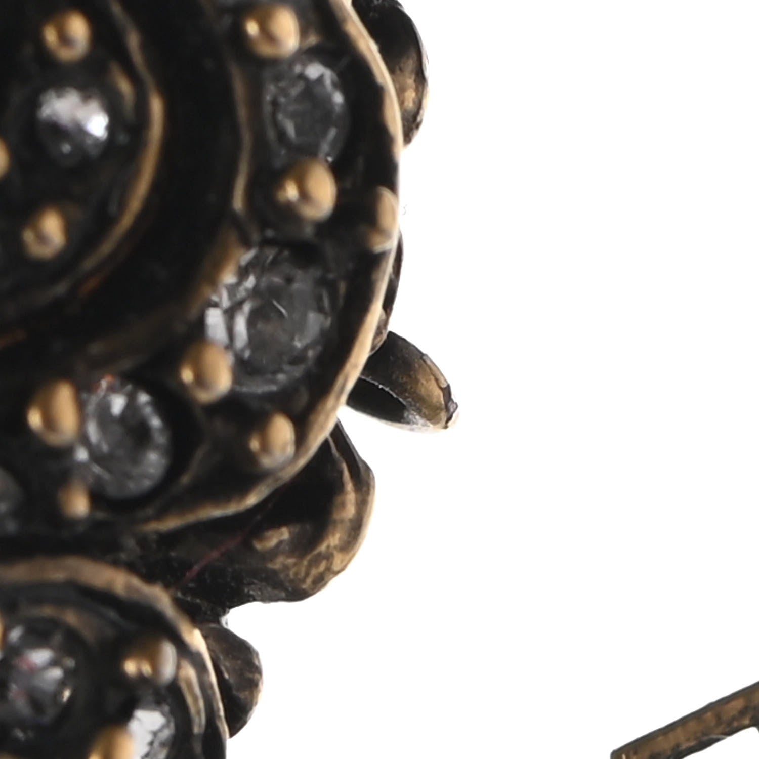 Gucci Metal Crystal Lion Head Bracelet S Aged Gold 6 of 8