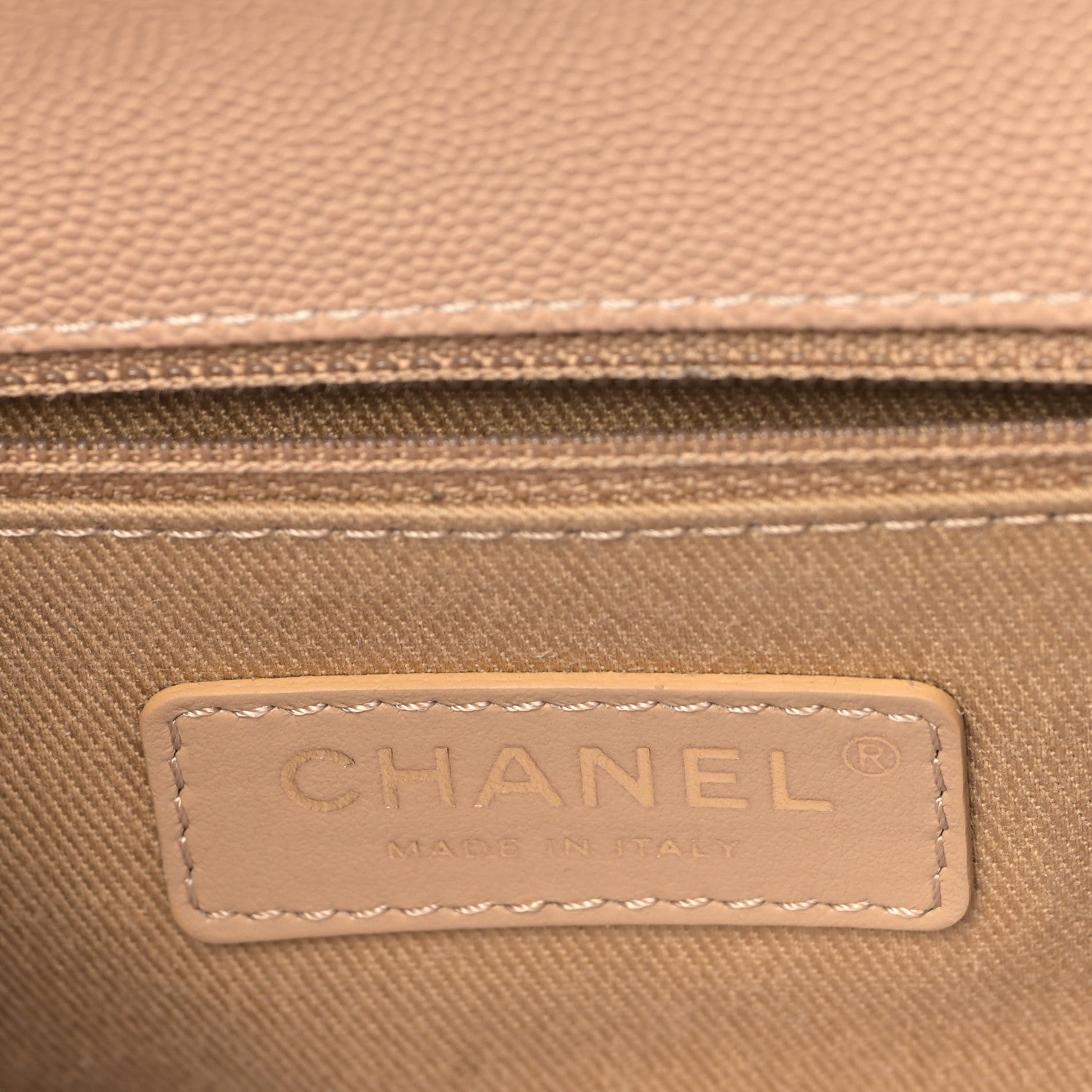 Chanel Caviar Chevron Quilted Small Coco Handle Flap Beige 6 of 9