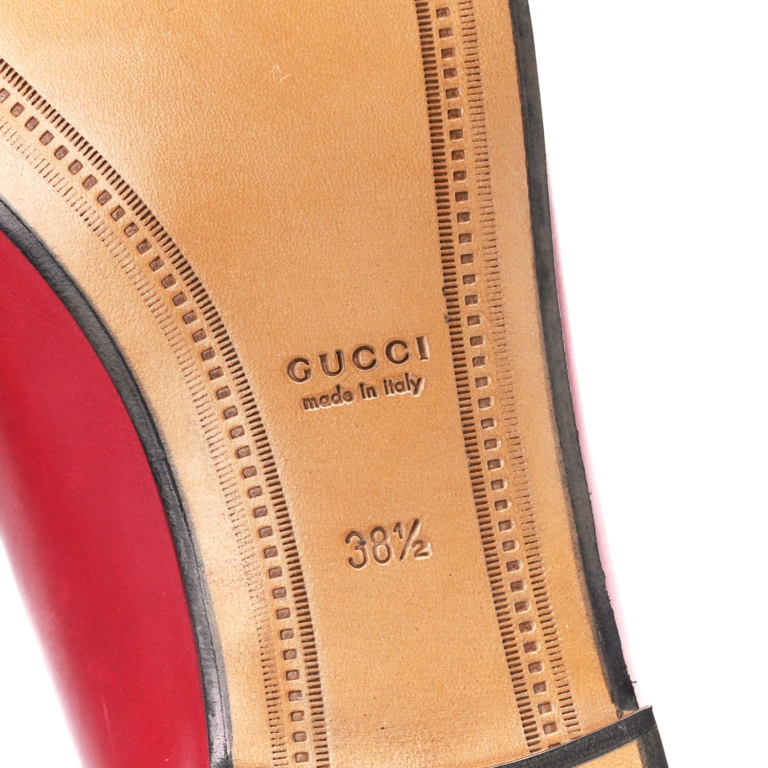 Gucci Calfskin Womens Jordaan Loafers 38.5 Hibiscus Red 6 of 9