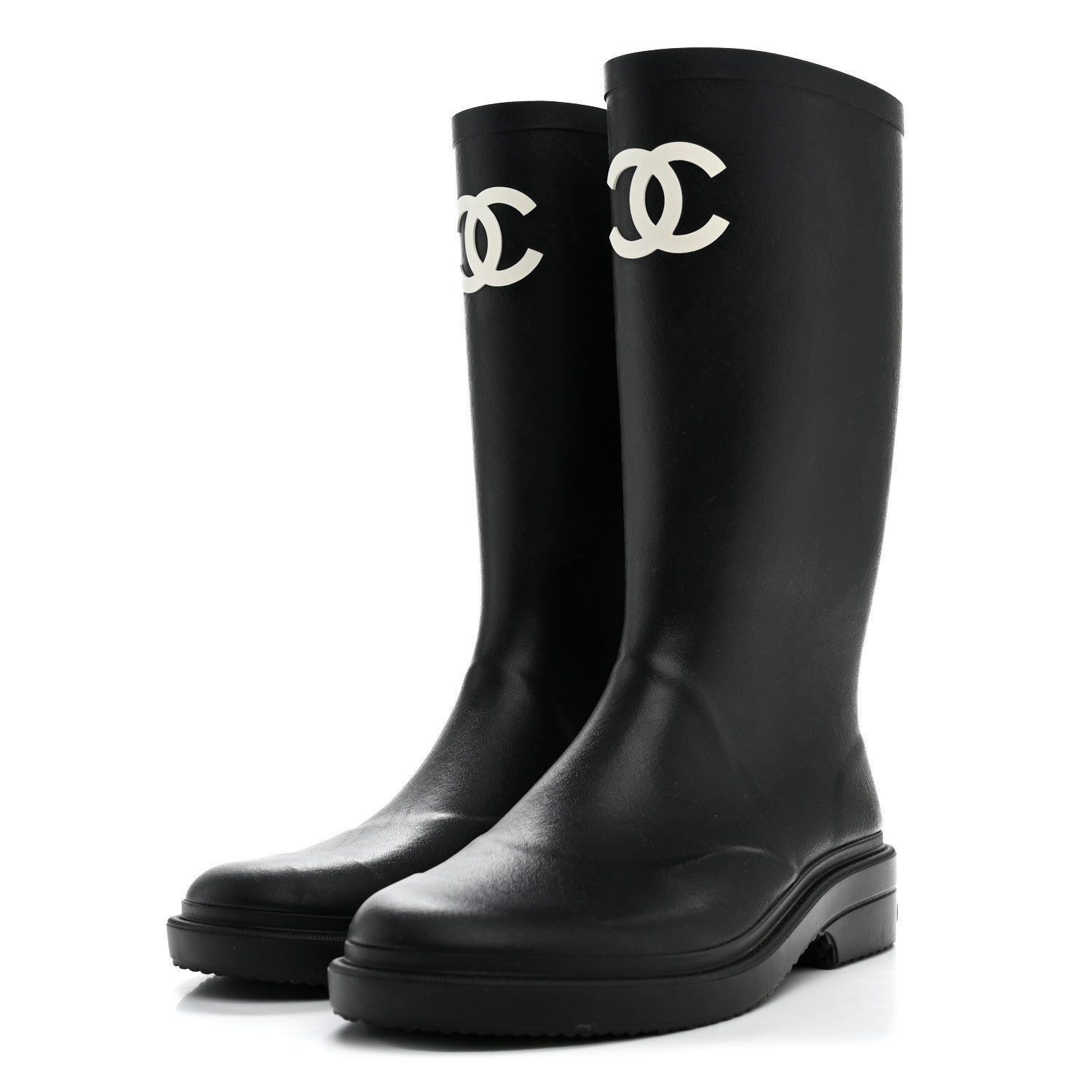 Chanel Caoutchouk CC High Boots 39 Black 4 of 8