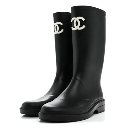 Chanel Caoutchouk CC High Boots 39 Black 4 of 8