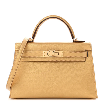 Hermes Metallic Chevre Chamkilight Mini Kelly Sellier 20 Dore 1 of 11