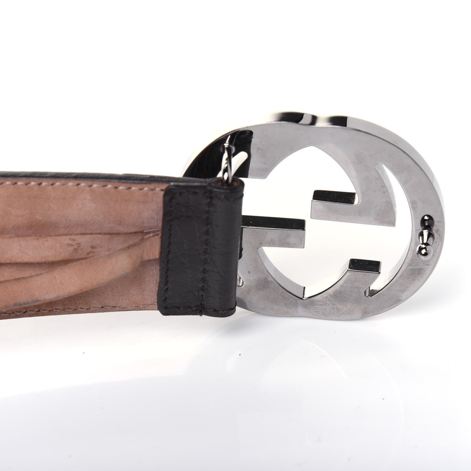 Gucci Calfskin Web Interlocking G Belt 105 42 Dark Brown 8 of 9