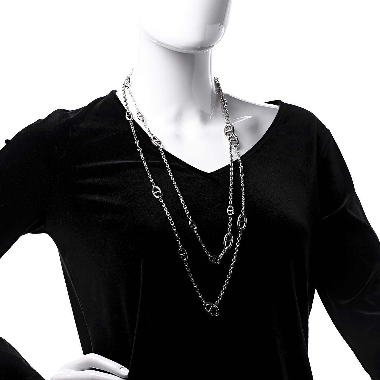 Hermes Sterling Silver Farandole Necklace 160 2 of 7
