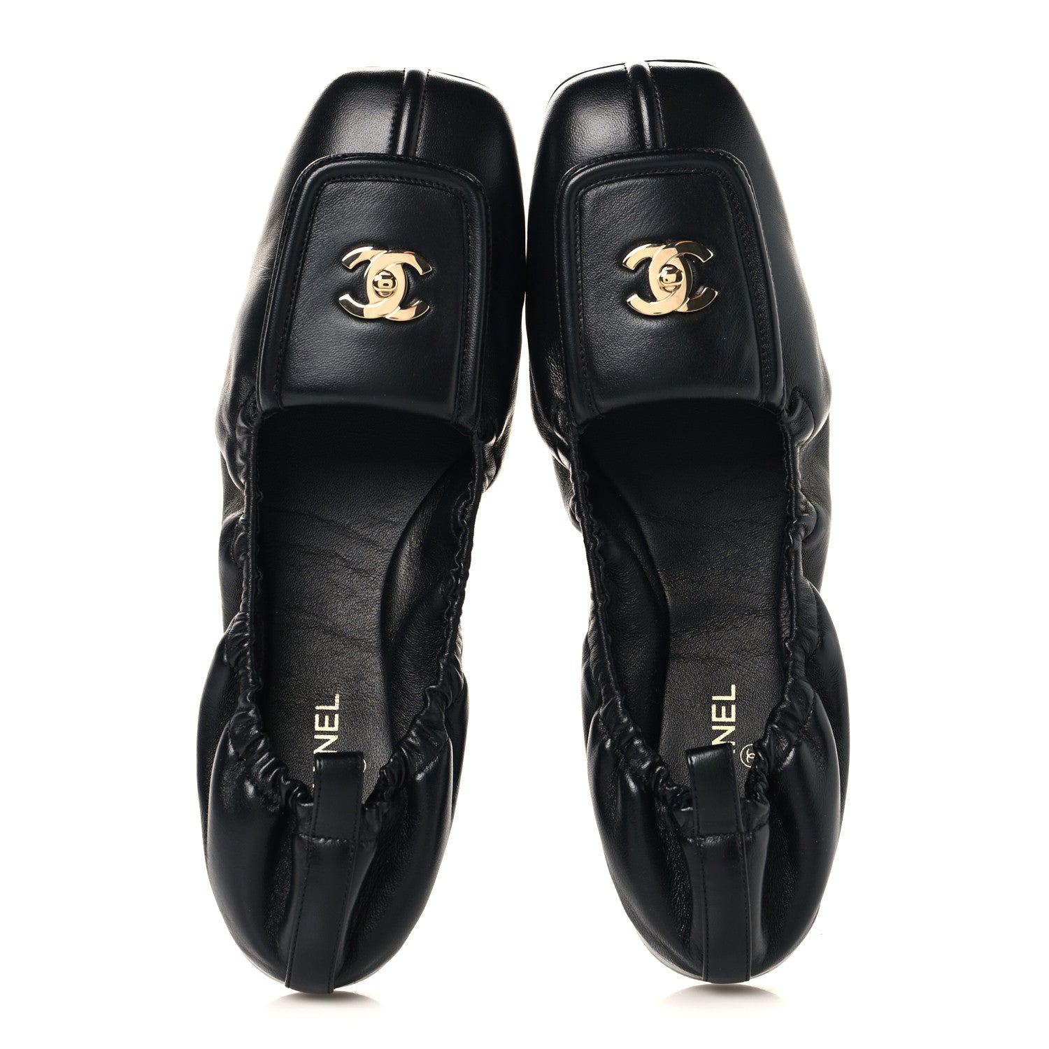 Chanel Lambskin CC Turnlock Ballerina Flats 39.5 Black 2 of 10