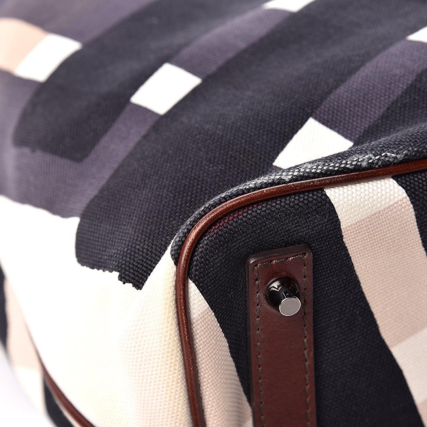 Canvas Check Bucket Bag Multicolor