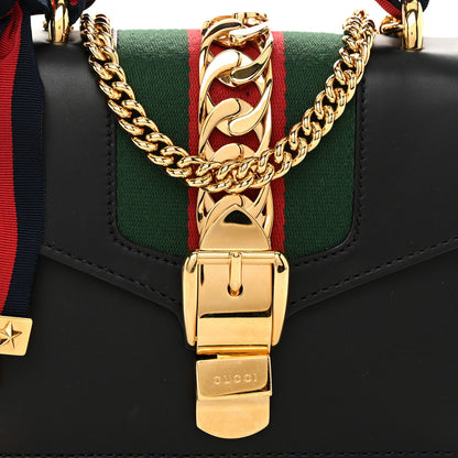 Gucci Calfskin Mini Sylvie Chain Shoulder Bag Black 8 of 11