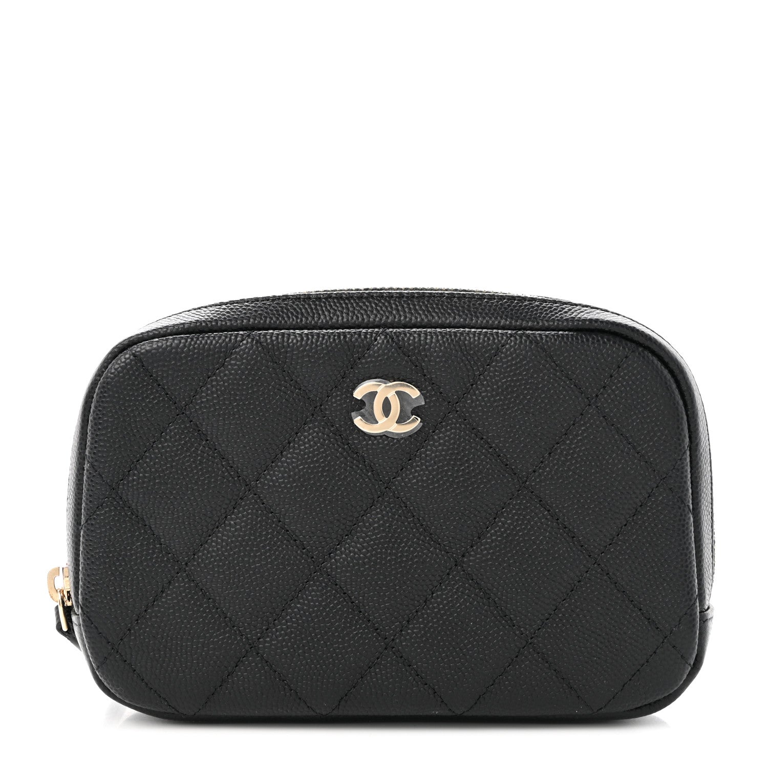 Chanel Caviar Quilted Small Curvy Pouch Cosmetic Case Black 1 of 8