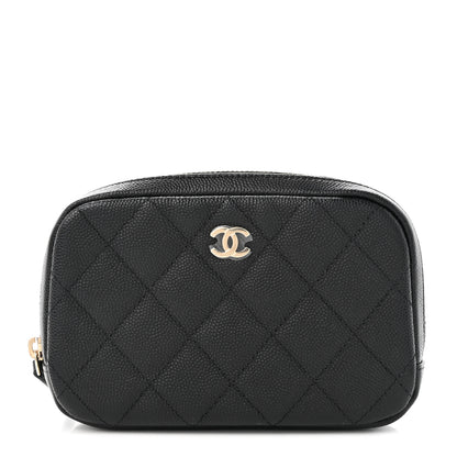 Chanel Caviar Quilted Small Curvy Pouch Cosmetic Case Black 1 of 8