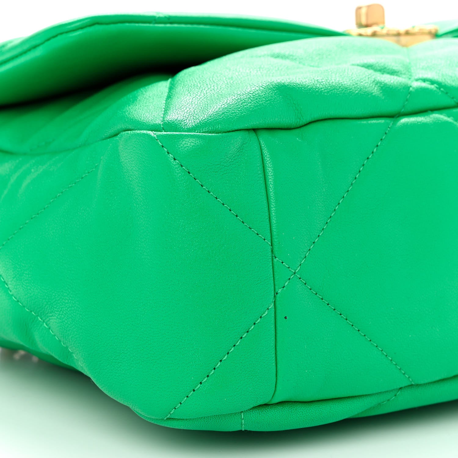 Chanel Lambskin Quilted Large Chanel 19 Flap Green 9 of 10