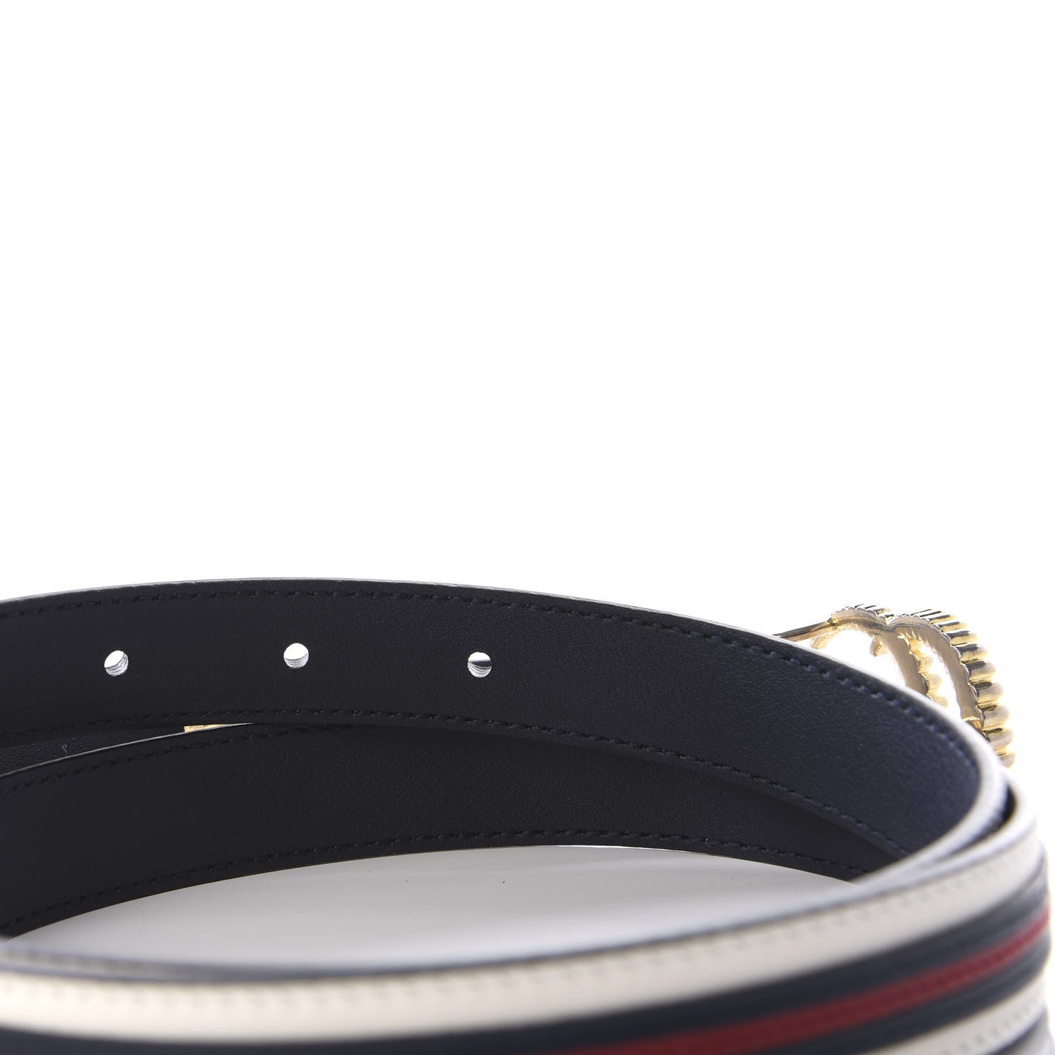 Gucci Calfskin Torchon Double G 20mm Belt 90 36 Off White Blue Red 4 of 5